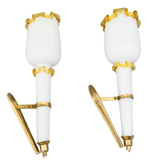 Murano Glass Wall Lights, Italy, 1950s, Set of 2
