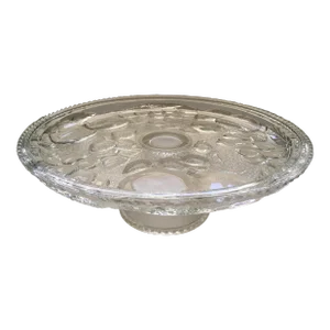 Vintage Fruit Pressed Glass Cake Stand