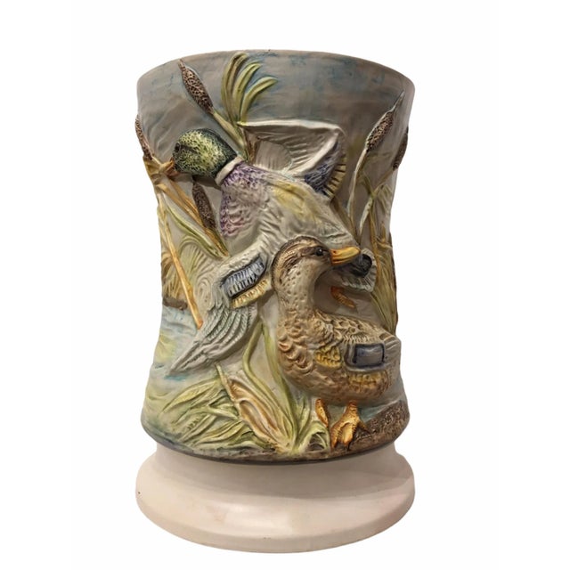 Ceramic Mid-Century Italian Ceramic Hand Painted Duck Vessel For Sale - Image 7 of 7