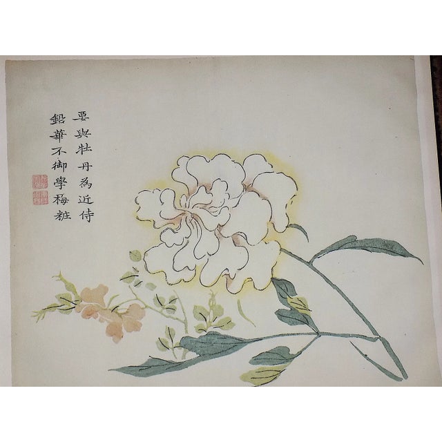 Vintage Signed Chinese Botanical Color Lithographs - Set of 3 For Sale - Image 4 of 9