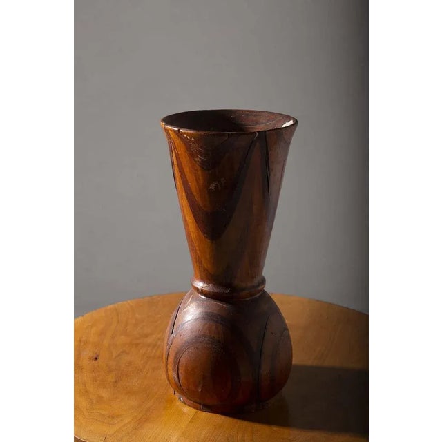 Wood Vintage American Vase in Various Wood Essences, 1950s For Sale - Image 7 of 7