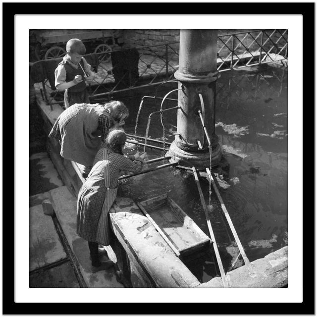 Children Drinking Water From Fountain Heidelberg, Germany 1936, Printed 2021 For Sale - Image 4 of 5