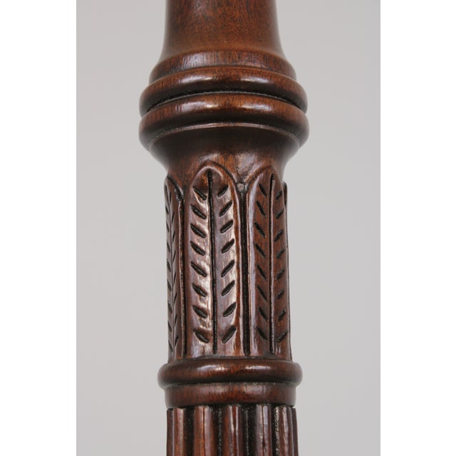 Councill Craftsmen Queen Size Mahogany Rice Carved Poster Bed For Sale - Image 14 of 18