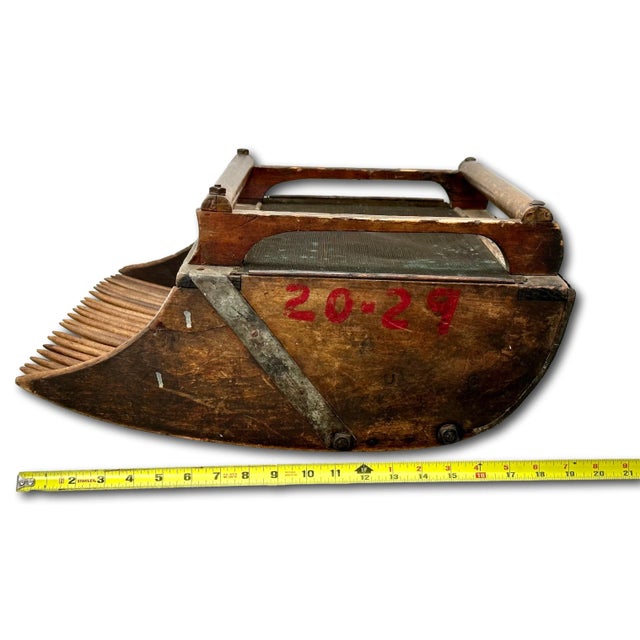 Wonderfully Age & Use Rustic Antique American Maple Wood Cranberry Scoop - Rake From Cape Cod Mass. For Sale - Image 10 of 12