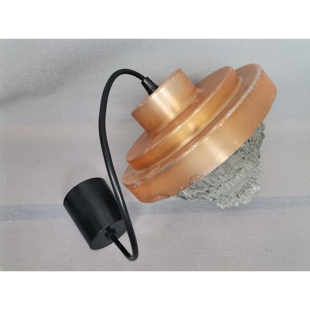 Mid-Century Modern Clear Glass and Metallic Copper Colored Aluminum Hanging Lamp, 1960s For Sale - Image 6 of 14
