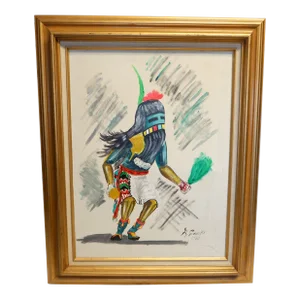 Vintage Oil Painting Indian Kachina by Gordon Crook 1980