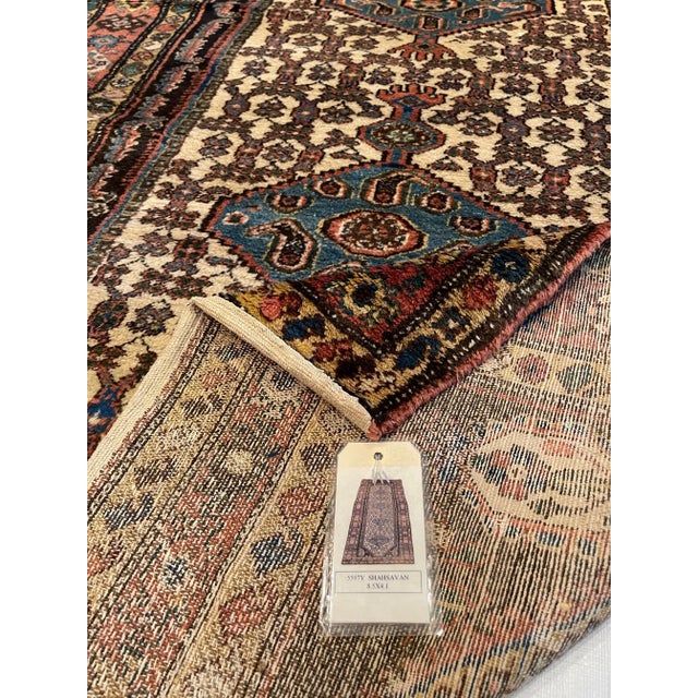 Antique SHAHSAVAN Rug 8.5X4.1, handmade and hand-knotted