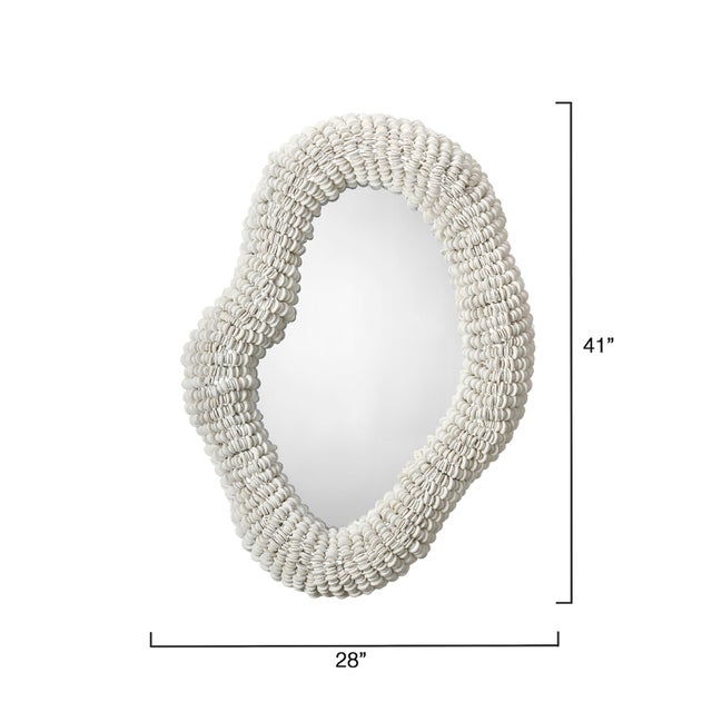 Contemporary Jamie Young Amoeba Wood Beaded Wall Mirror For Sale - Image 3 of 6