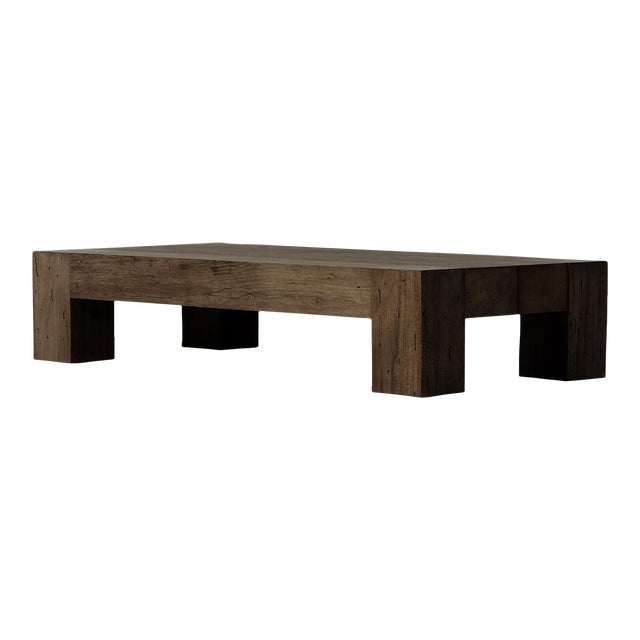 Four Hands Abaso Rectangular Coffee Table, Ebony Rustic For Sale