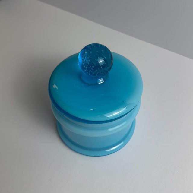 Glass Cased Pale Blue Glass Apothecary Jar by Carlo Moretti, Italy, 1960s For Sale - Image 7 of 10