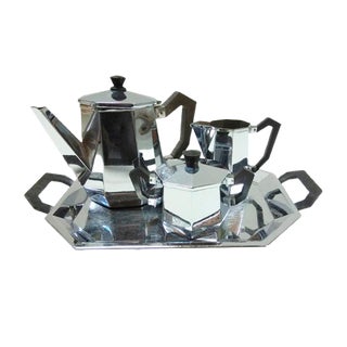 Model Ottagonale Coffee or Tea Service from Alessi, 1940s, Set of 4 For Sale