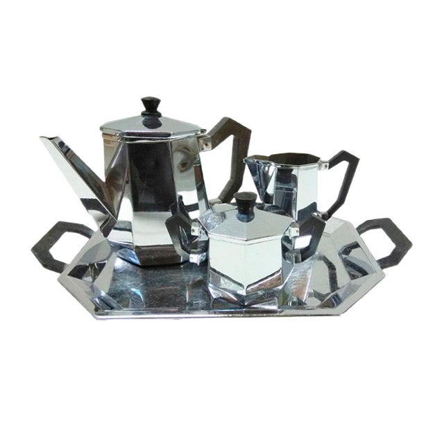 Model Ottagonale Coffee or Tea Service from Alessi, 1940s, Set of 4 For Sale