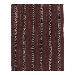 Vintage Persian Kilim in Rich Sanguine Red and Black Stripes - Rug & Kilim For Sale