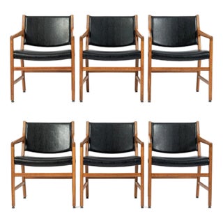 Hans J. Wegner Jh507 Oak Dining Armchairs for Johannes Hansen (Attr.), Set of 6, Denmark, Circa 1965 For Sale