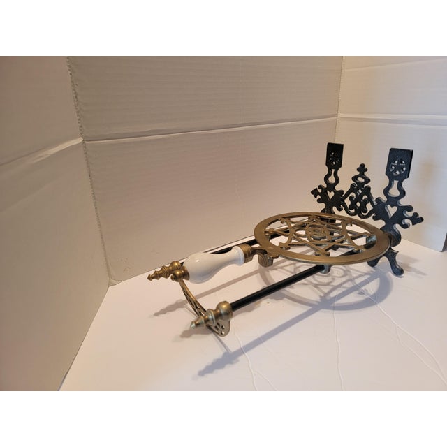 Brass Antique Pierced Trivet For Sale - Image 8 of 12
