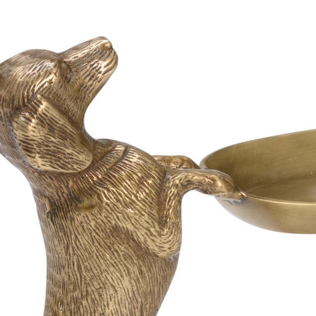 A pair of dachsund dogs holding a tray-made of brass 7h x 13w x 3.5d