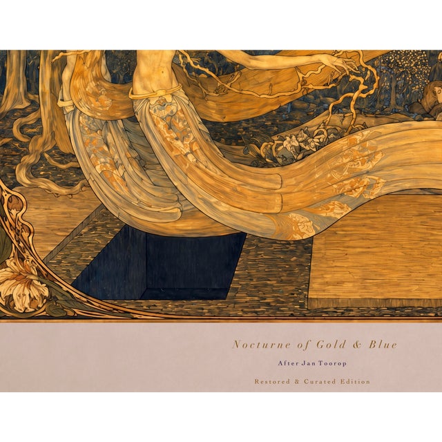 Jan Toorop 1893 Nocturne of Gold and Blue Art Nouveau 20 by 16 Gallery Board Print For Sale In San Antonio - Image 6 of 15