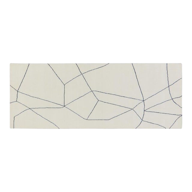 New Modern Moroccan Azilal Professional Hand Knotted Wool Rug, 2'7x7 For Sale