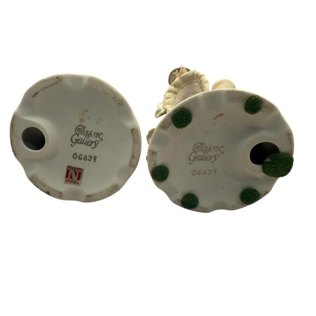 Ceramic Mid 20th Century Classic Gallery by Napco Colonial Figurines- a Pair For Sale - Image 7 of 8