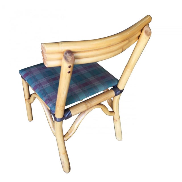 1950s Restored Mid-Century Rattan Dining Side Chair, Set of 4 For Sale - Image 5 of 5