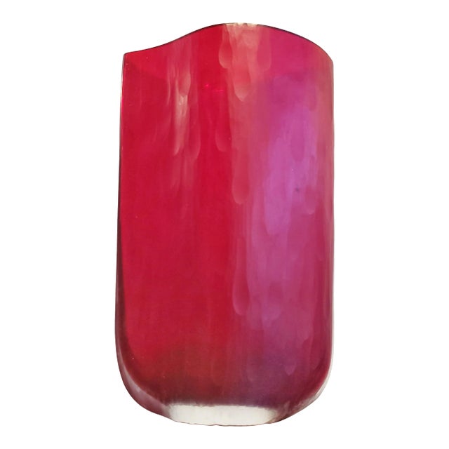 Deep Red Battuto Cyclone Vase For Sale