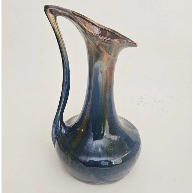 Early 20th Century Art Nouveau High Gloss Glazed Pottery Pitcher Attributed to Faiencerie De Thulin For Sale In New York - Image 6 of 16