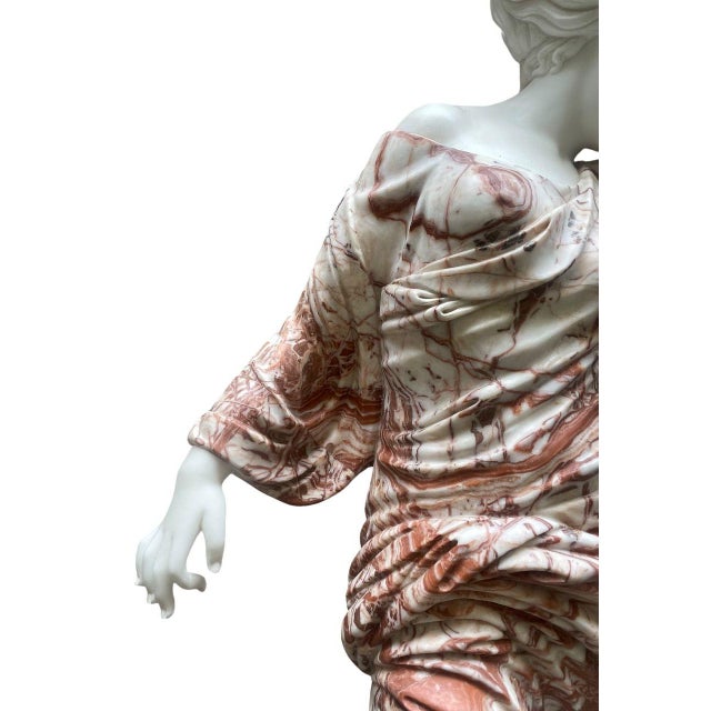 Late 20th Century Italian Life-Size Marble Sculpture of a Dancing Girl. For Sale In Los Angeles - Image 6 of 13