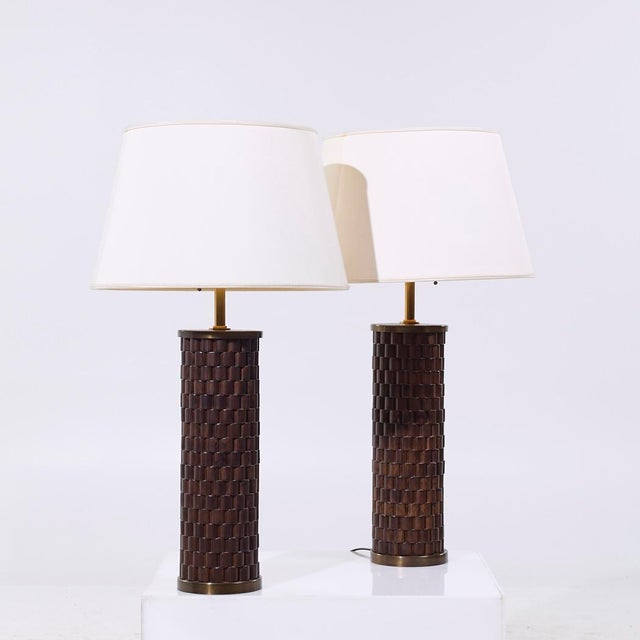 Thomas Pheasant for Baker Furniture Dowel PH020 Table Lamp - Pair Each lamp measures: 18 wide x 18 deep x 32.25 inches...
