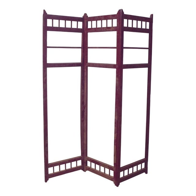 Wood Portuguese Wooden Folding Screen Frame, 1950 For Sale - Image 7 of 7