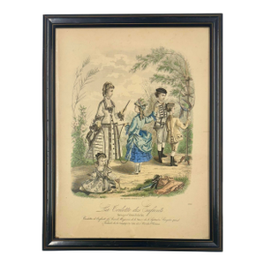 French Fashion Print "La Toilette Des Enfants”, 1855 (Framed)