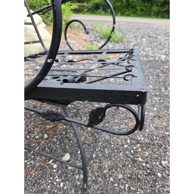 Mid 20th Century Vintage Wrought Iron Swivel Chair For Sale - Image 5 of 8