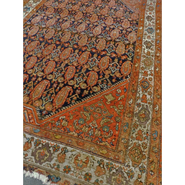 Blue Antique Persian Malayer Rug- 4'7"x 6'5" For Sale - Image 8 of 12