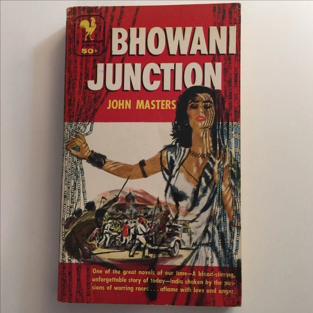 John Masters Bantam vintage 1955 'Bhowani Junction' book. Great cover art. As unread. Very minor shelf wear. Pages tanned...