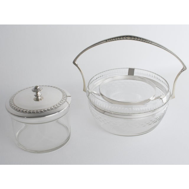 Metal WMF Art Deco Crystal and Silver Plate Caviar Bowl Dish Chiller Server circa 1930 For Sale - Image 7 of 18