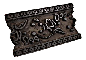 Old Indonesian Wooden Printing Block With Handle
