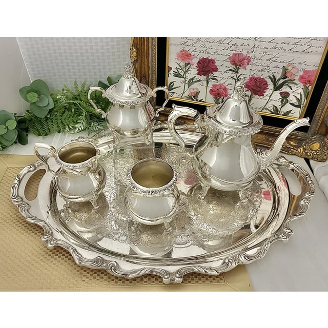 This is for an VintageTea Set from Wallace Silver in the La Reine pattern. This Silver plate hollowware pattern was...