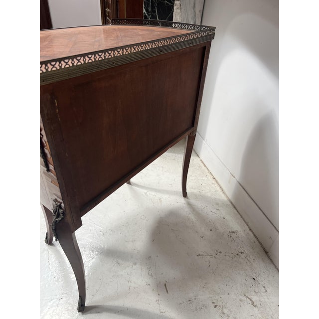 Louis XV Style Marquetry Half-Moon Commode with Cube Base, 1900s For Sale - Image 10 of 11