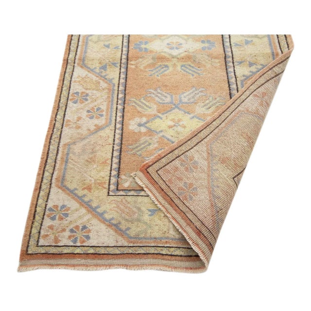 Mid 20th Century Vintage Faded Turkish Milas Rug For Sale - Image 5 of 7