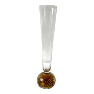 Vintage Hand Blown Murano Glass Vase For Sale