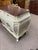 Abstract Late 20th Century White Bombay Style Chest of Drawers Dresser, Floral Print, Finished Woodgrain Top, 4 Drawers, Carved For Sale - Image 3 of 12
