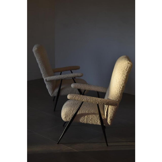 Lounge Chairs in Synthetic Astrakan, 1960, Set of 2, in None conditions. Designed 1960 to 1969