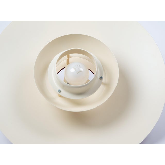 Cream Vintage Danish Pendant Lamp by Bent Nordsted for Lyskær, 1980s For Sale - Image 8 of 11