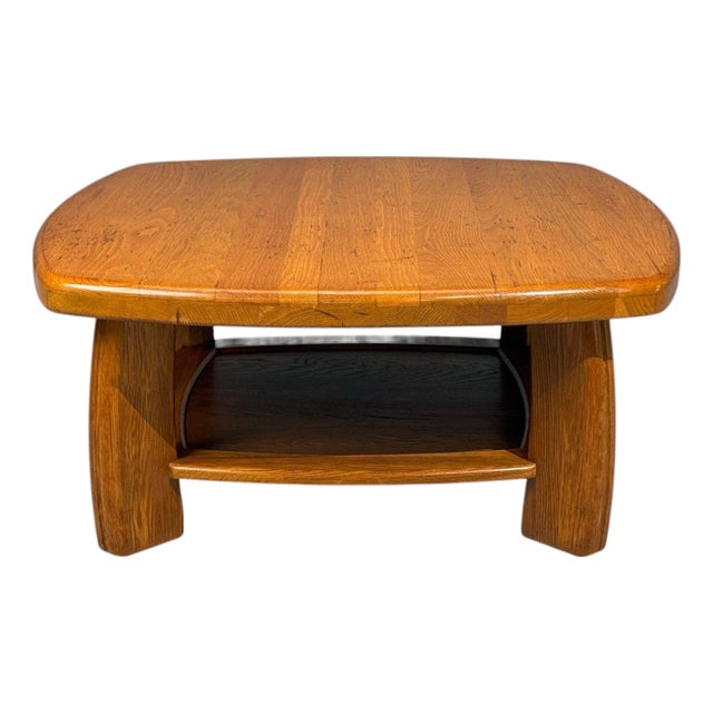 Dutch Modern, Brutalist Coffee Table, Oak, Netherlands, 1970s For Sale