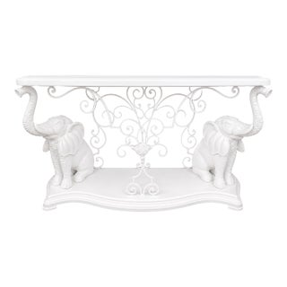Vintage Hollywood Regency Elephant Console Table For Sale