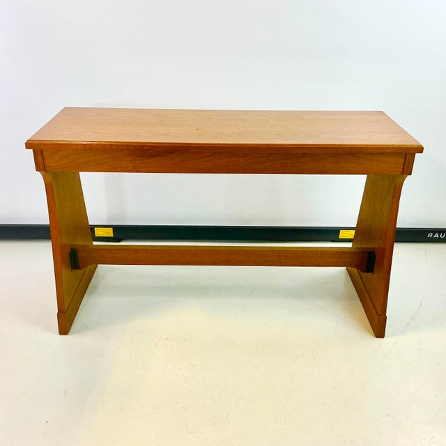 Mid 20th Century Mid-Century Mission Arts & Crafts Style Wood Organ Bench With Storage. For Sale - Image 5 of 14