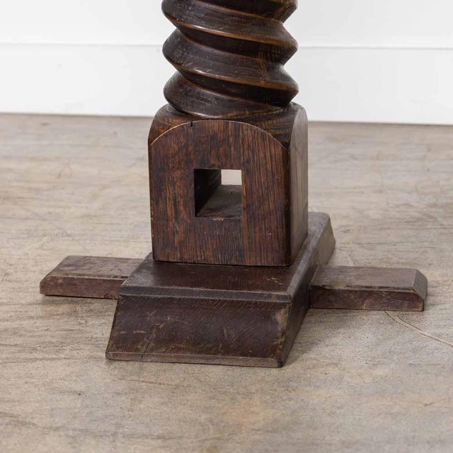 1940s French Twisted Wood Pedestal Table For Sale - Image 11 of 12