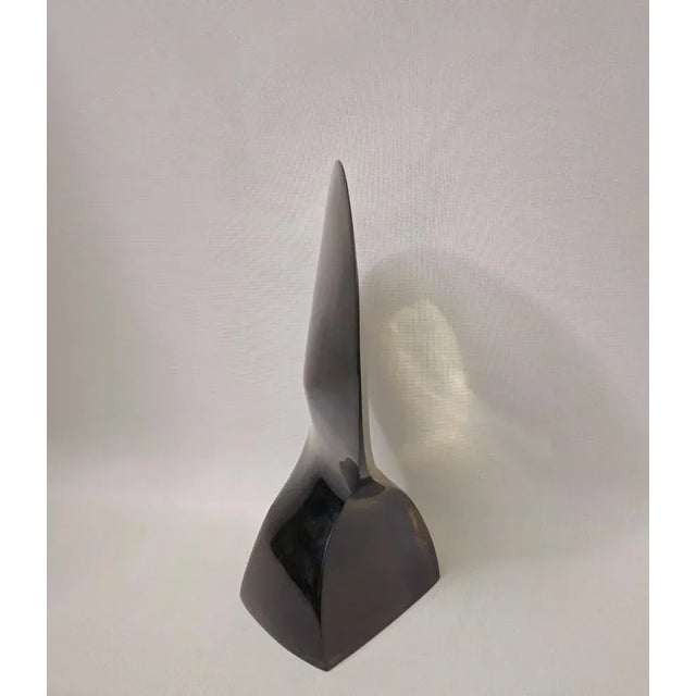 Postmodern Two-Tone Abstract Sculpture, 1980s, Resin For Sale - Image 3 of 13