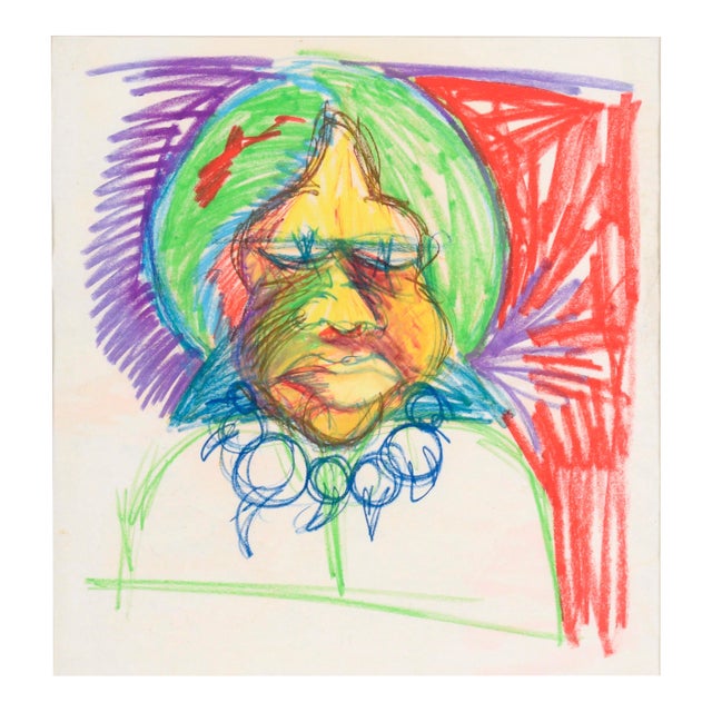 Grandmother With Her Necklace - Portrait in Pastel on Paper by Michael William Eggleston For Sale