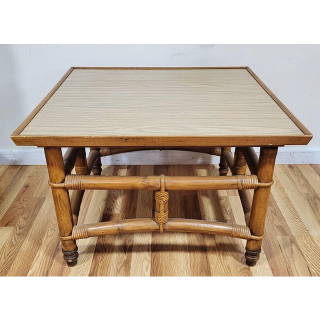 Mid-Century Modern Vintage Mid-Century Modern Bamboo Style Coffee Table by John Wisner for Ficks Reed For Sale - Image 3 of 10