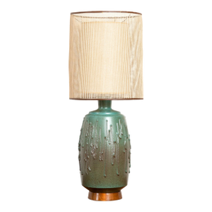 Vintage David Cressey Teal Drip Glaze Lamp